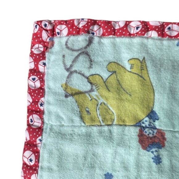 Vintage Handmade Baby Quilt clowns circus lap blanket 32x40 - Picture 6 of 7